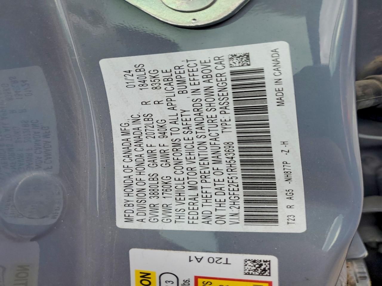 2024 Honda Civic Sport