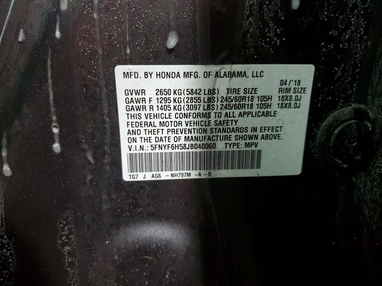 2018 Honda Pilot exl