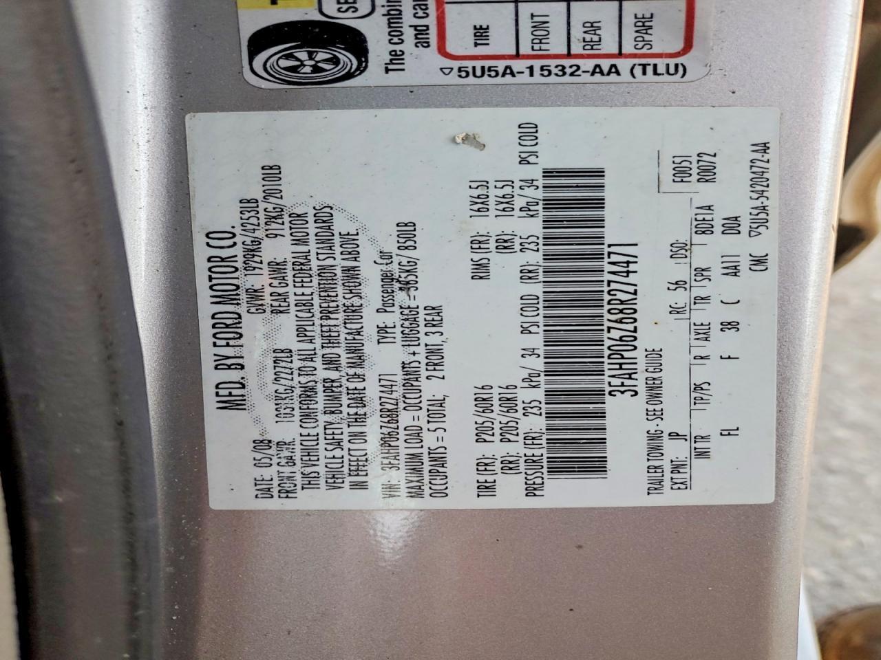 2008 Ford Fusion s