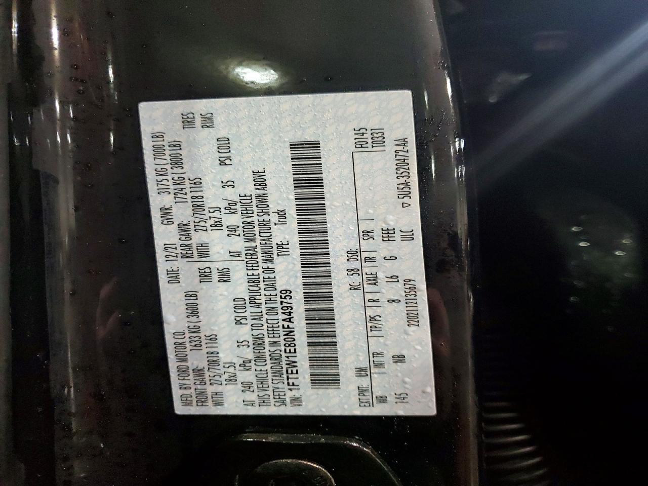 2022 Ford F150 Supercrew