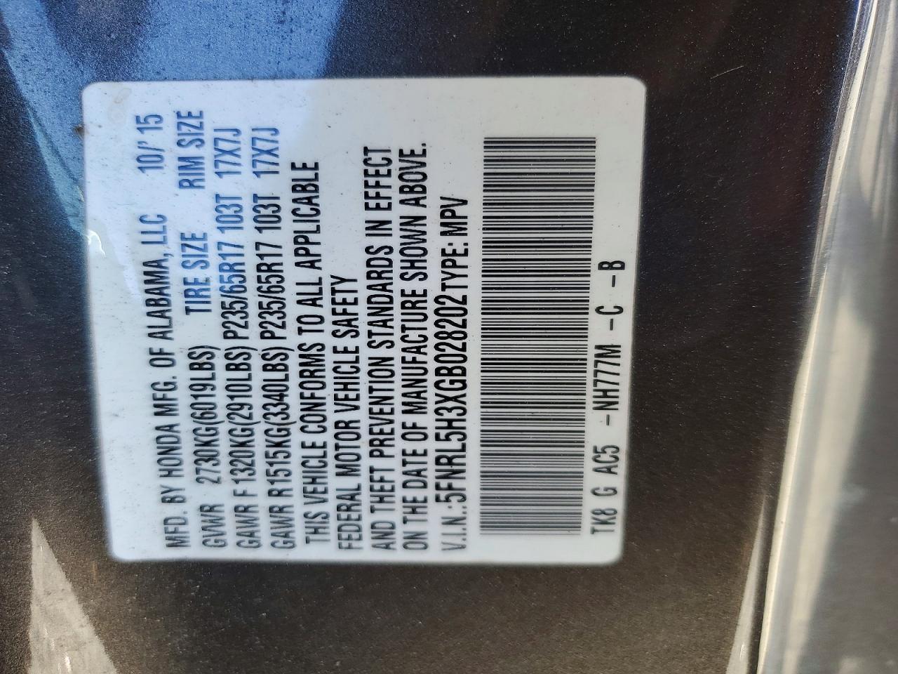 2016 Honda Odyssey se