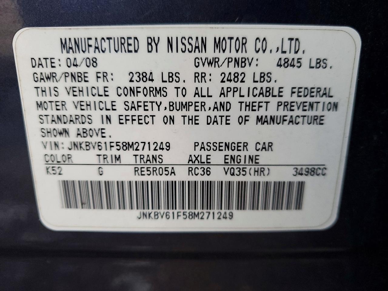 2008 Infiniti G35