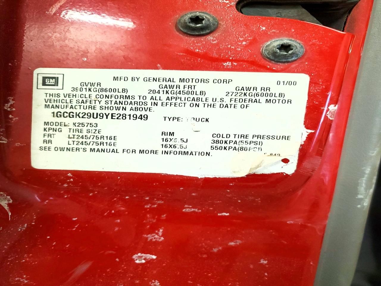 2000 Chevrolet Silverado K2500