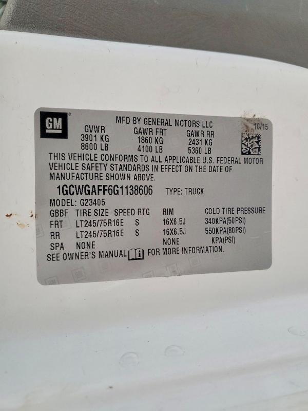 2016 Chevrolet Express 2500 Utility / Service Van