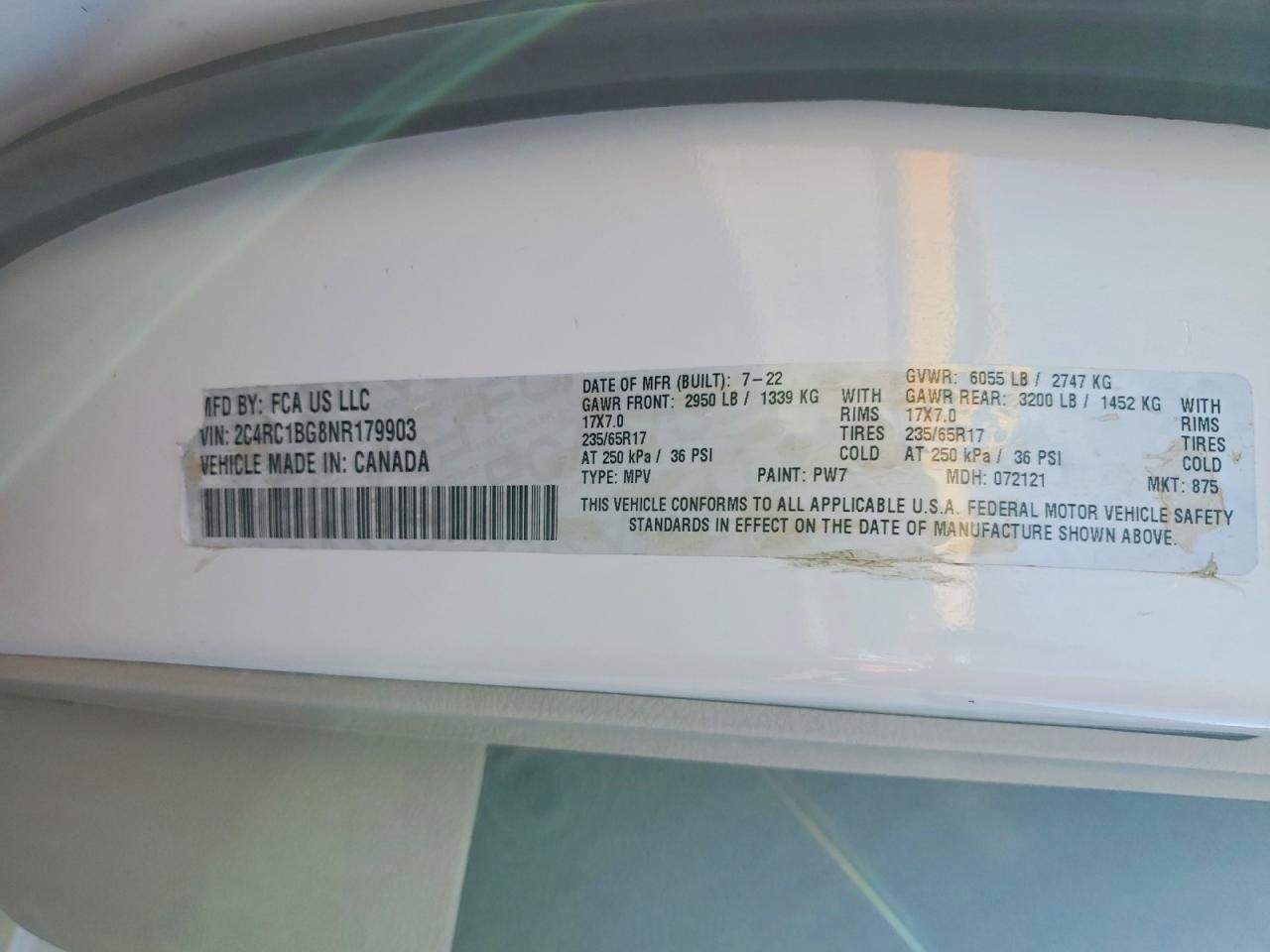 2022 Chrysler Pacifica Touring l