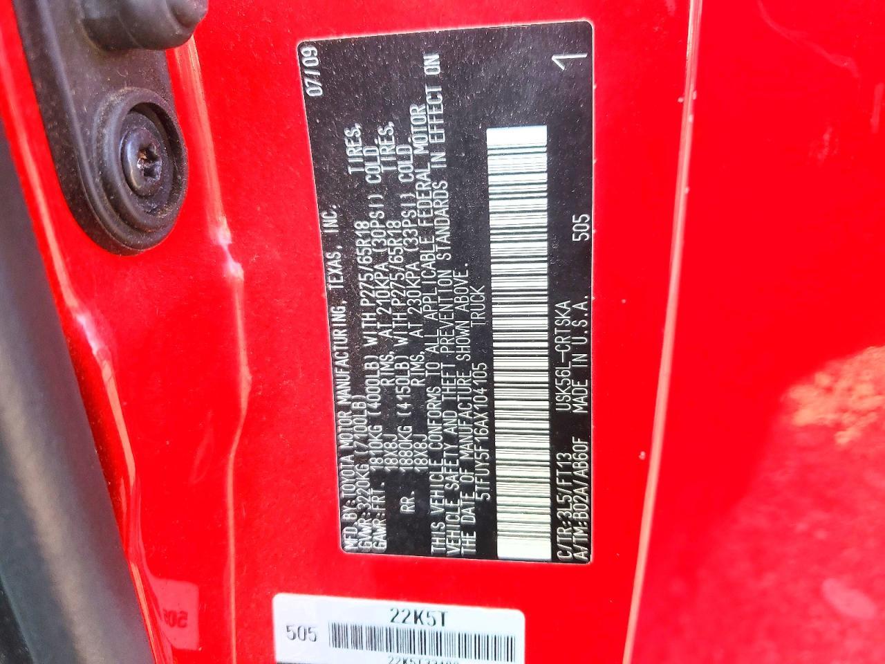 2010 Toyota Tundra Grade