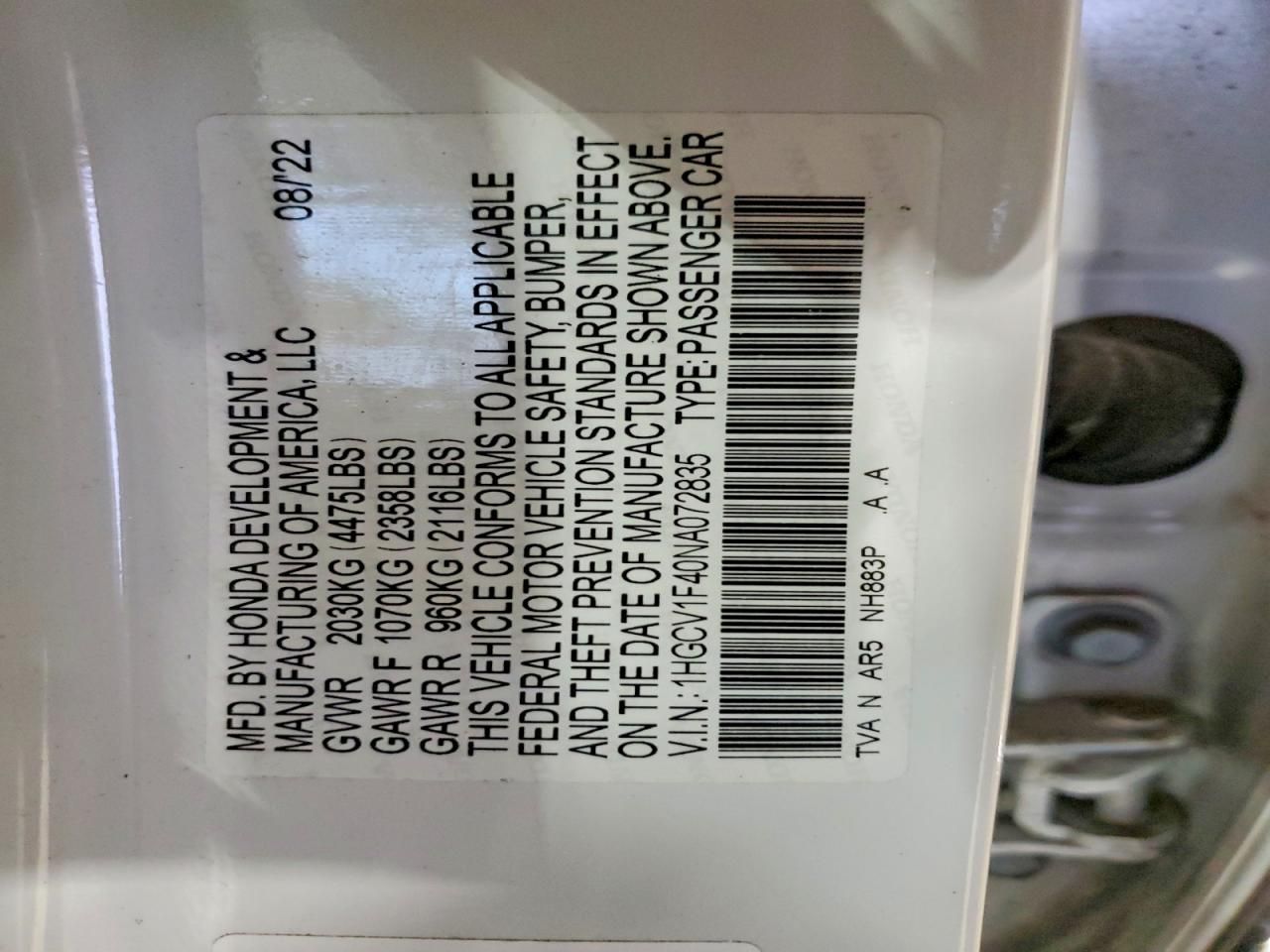 2022 Honda Accord Sport se