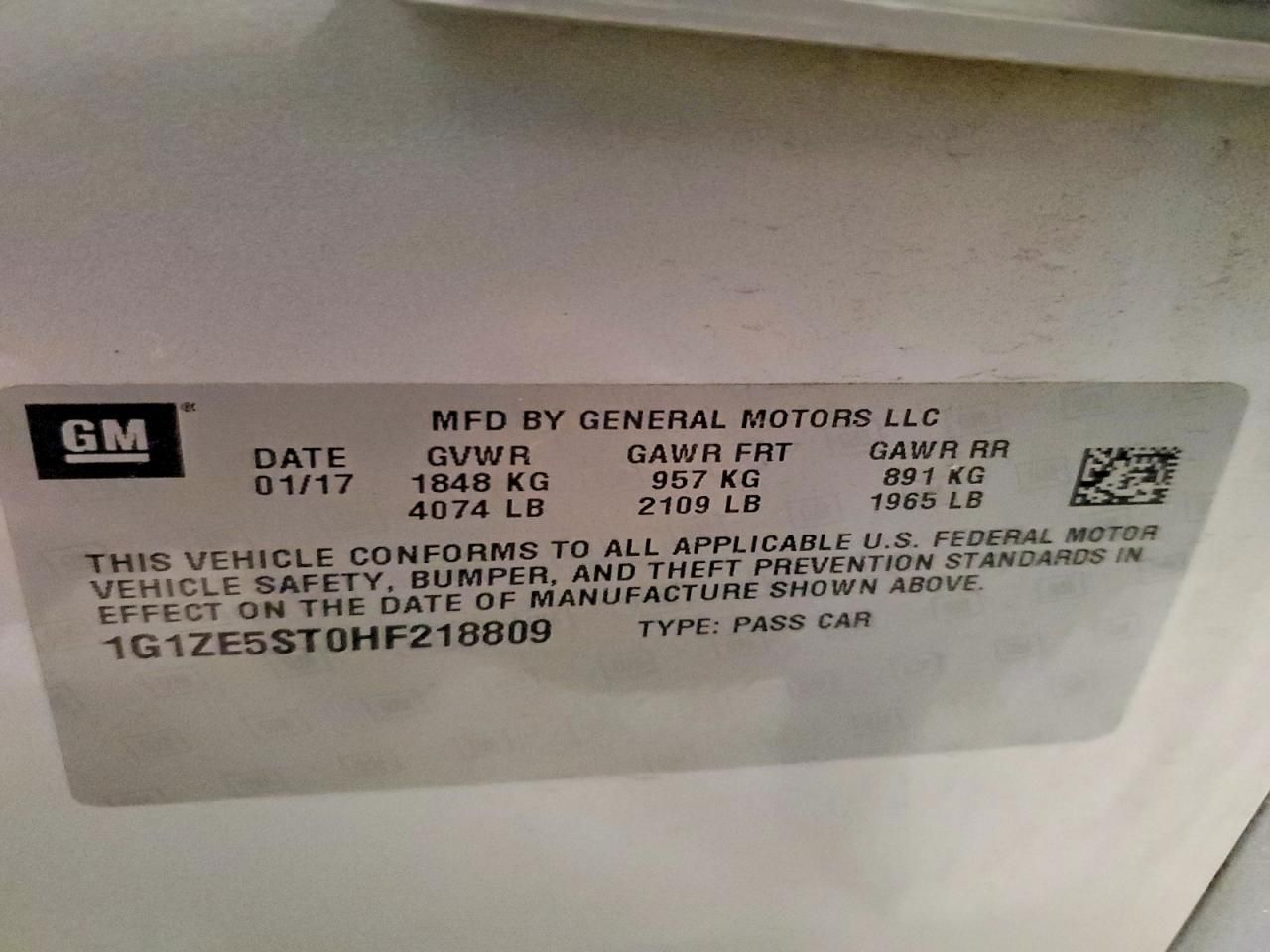 2017 Chevrolet Malibu lt