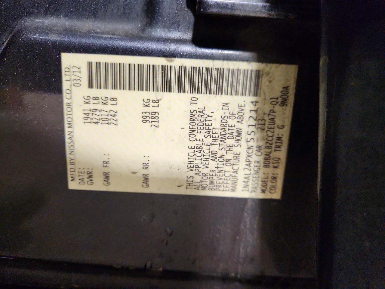 2012 Nissan Altima Base