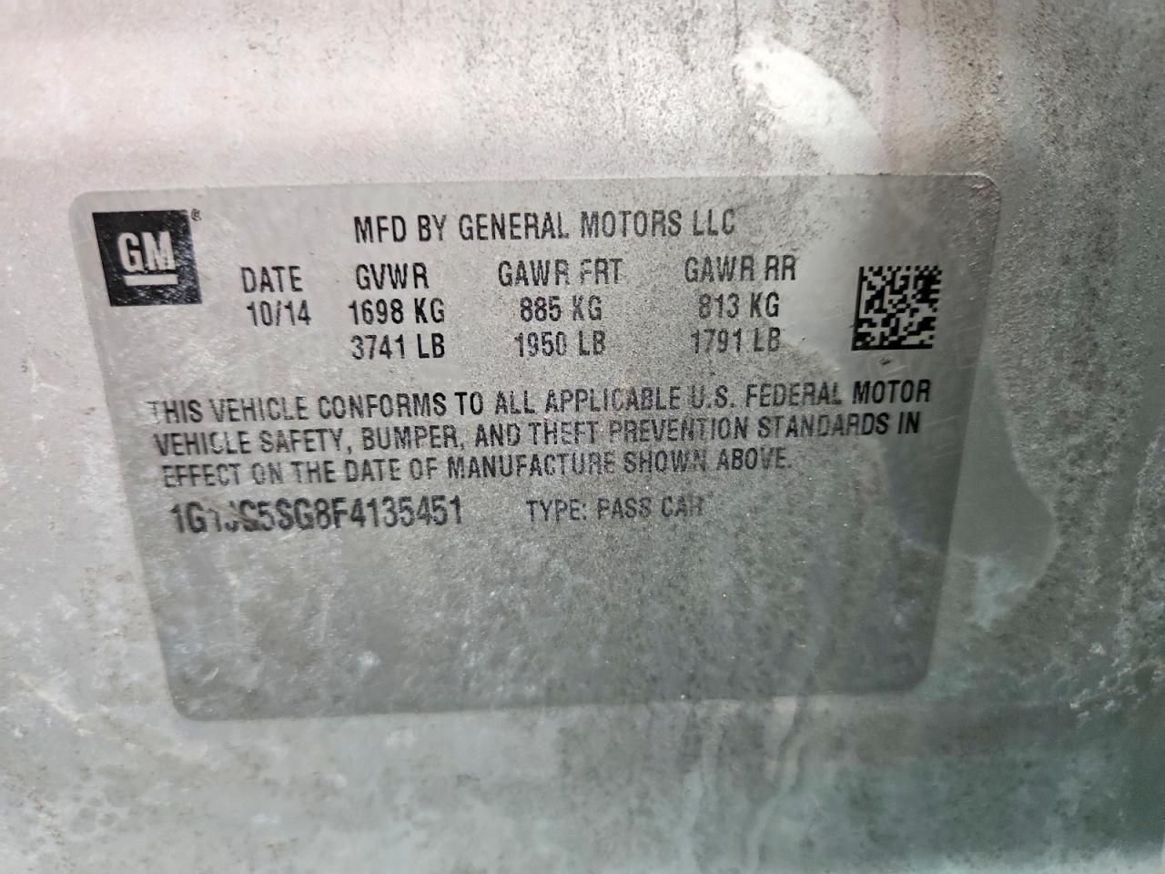 2015 Chevrolet Sonic lt