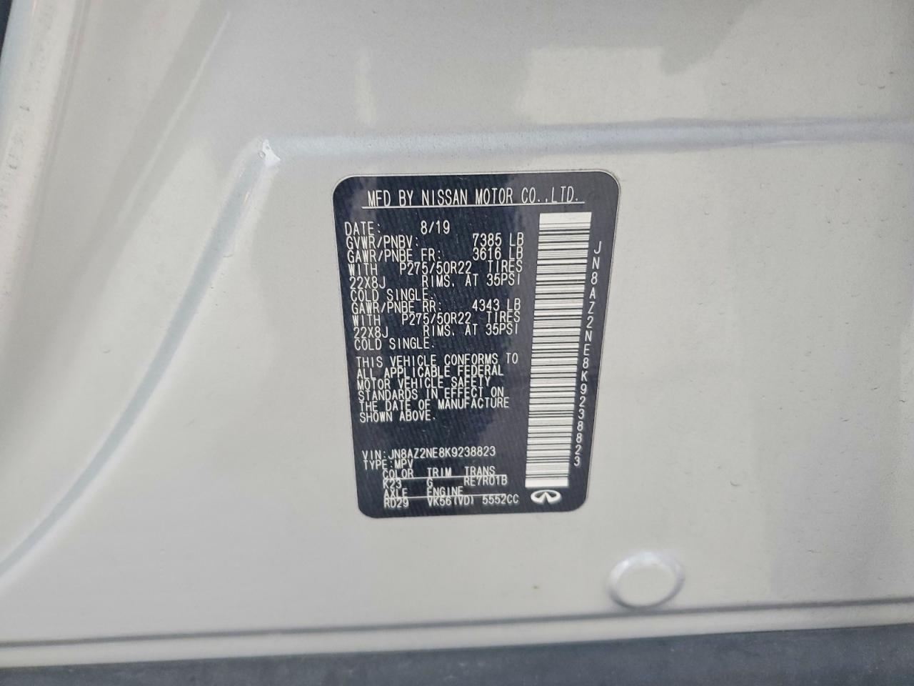 2019 Infiniti Qx80 Luxe