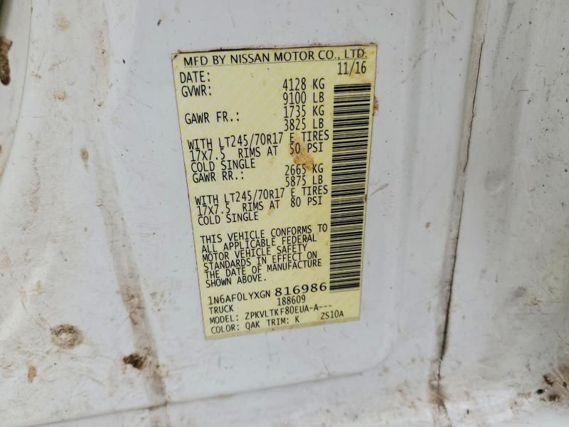 2016 Nissan NV 2500 S