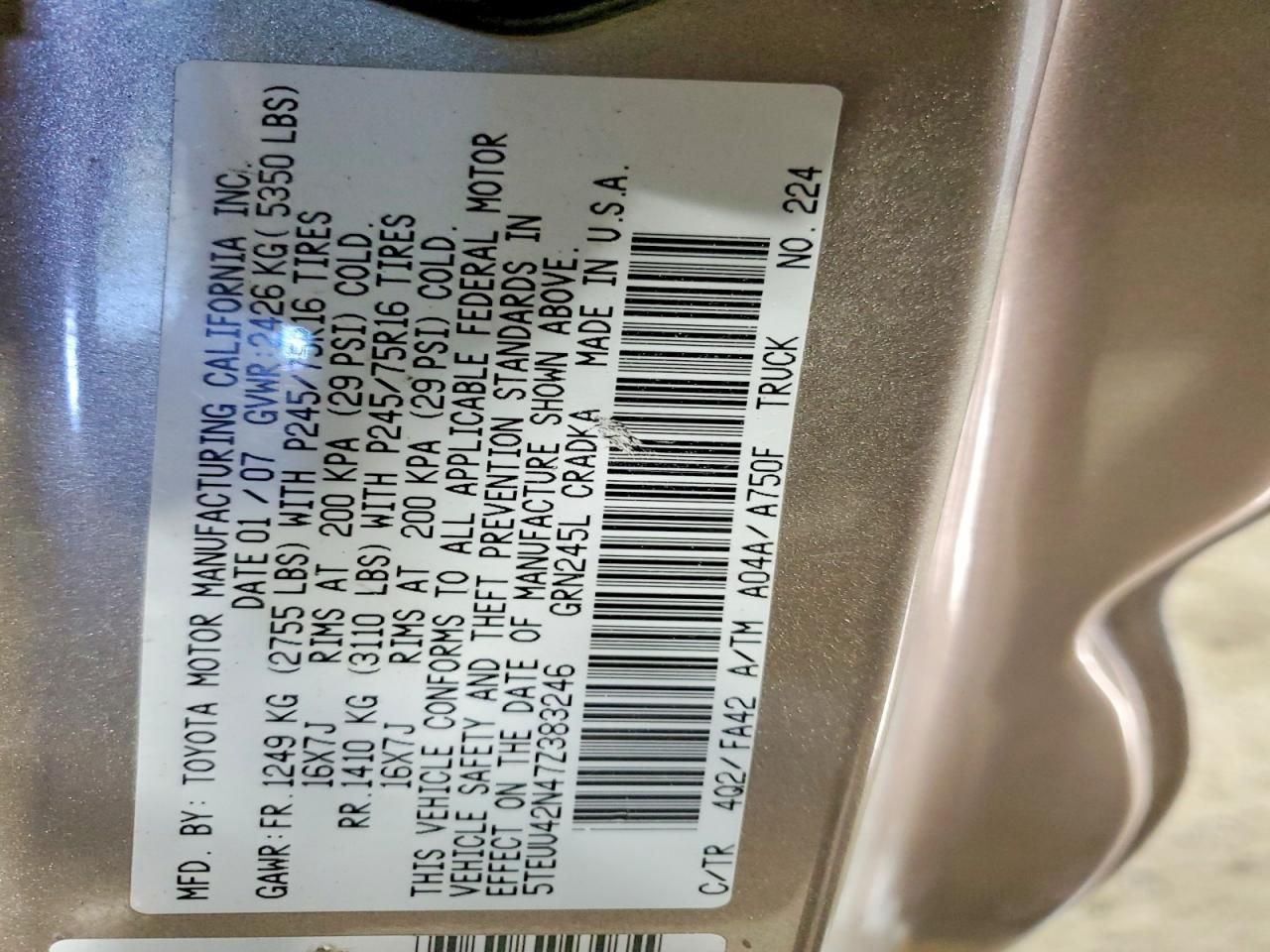 2007 Toyota Tacoma Access Cab