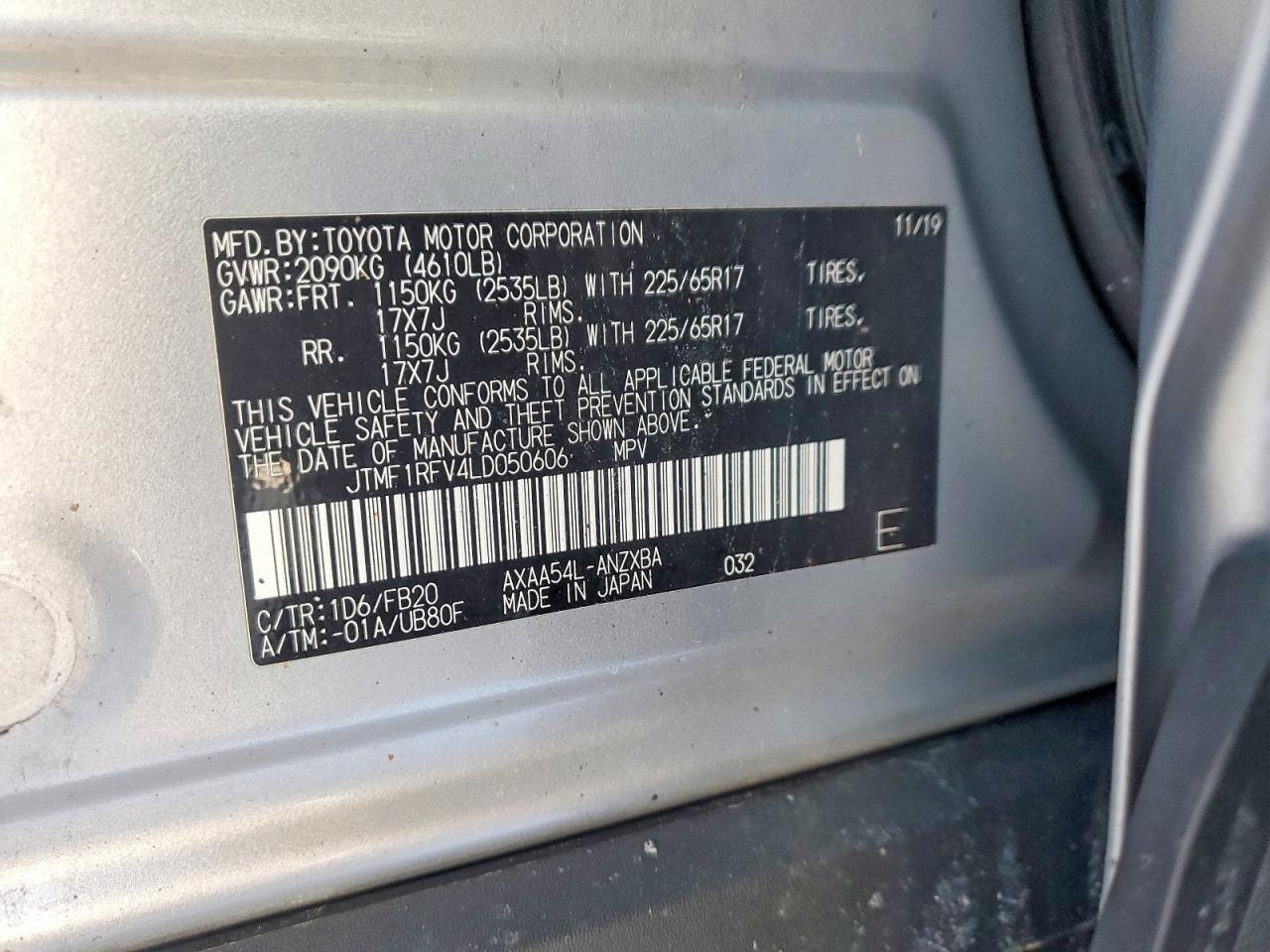 2020 Toyota Rav4 le