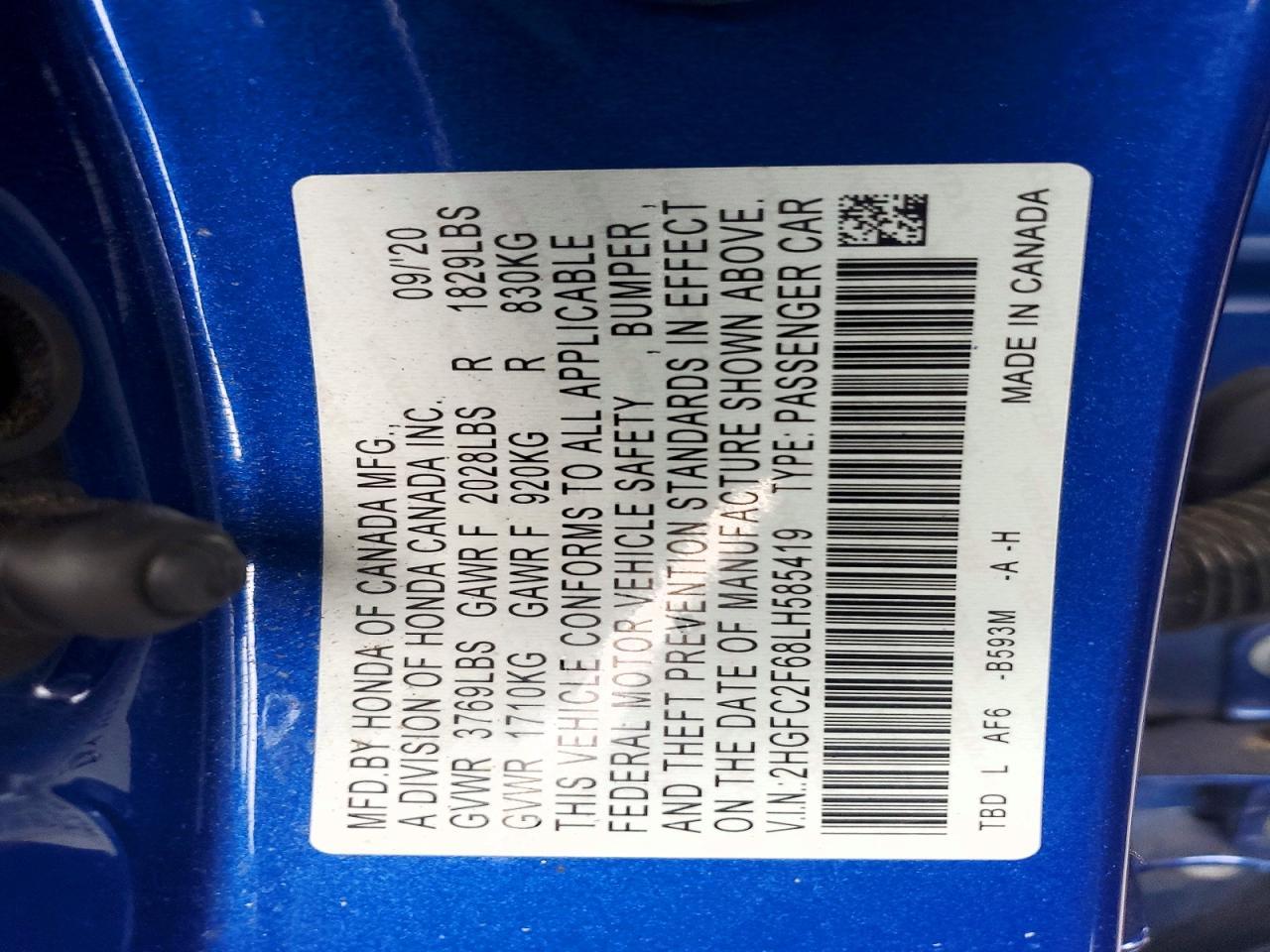 2020 Honda Civic lx