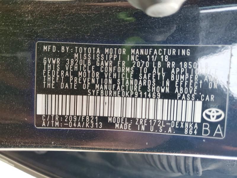 2019 Toyota Corolla l