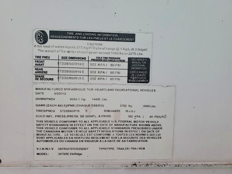 2013 Heartland 34tsre Elkridge Camper