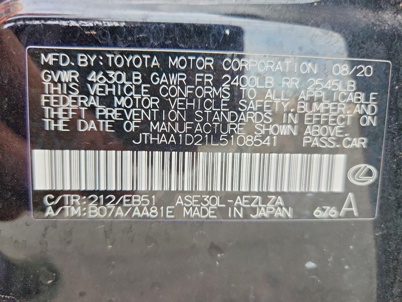 2020 Lexus Is 300 Base