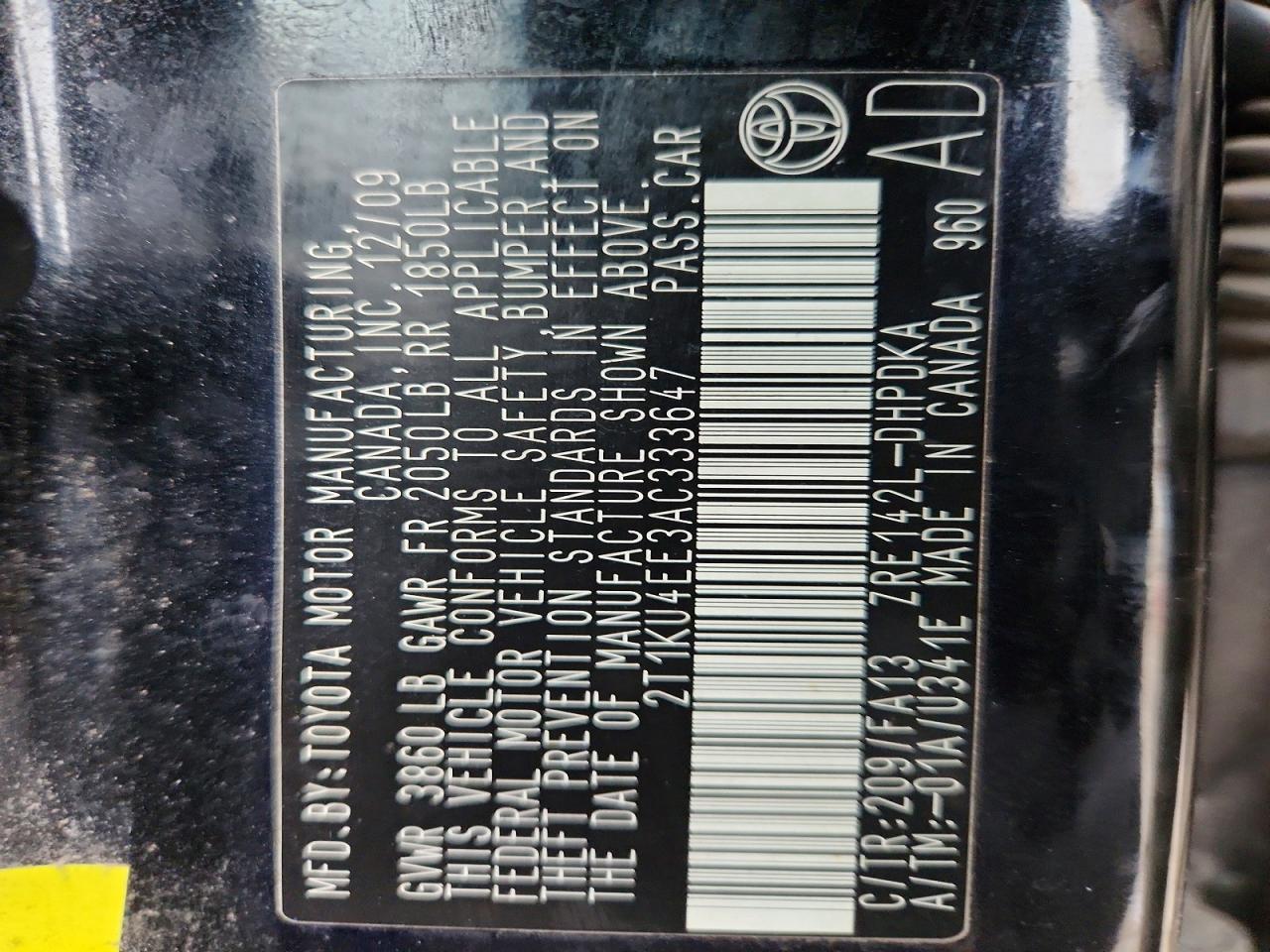 2010 Toyota Matrix Base