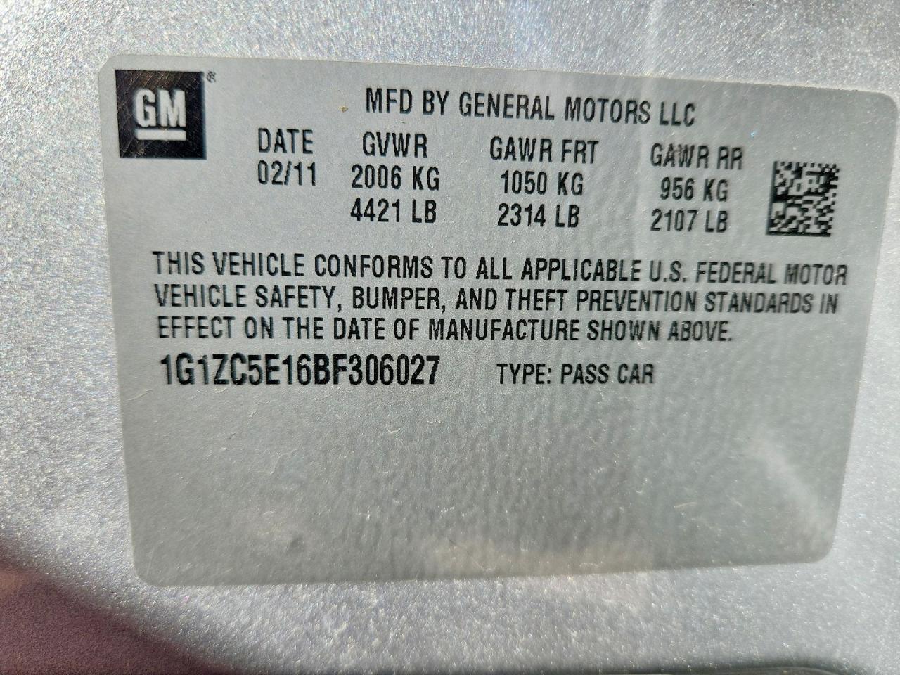 2011 Chevrolet Malibu 1LT