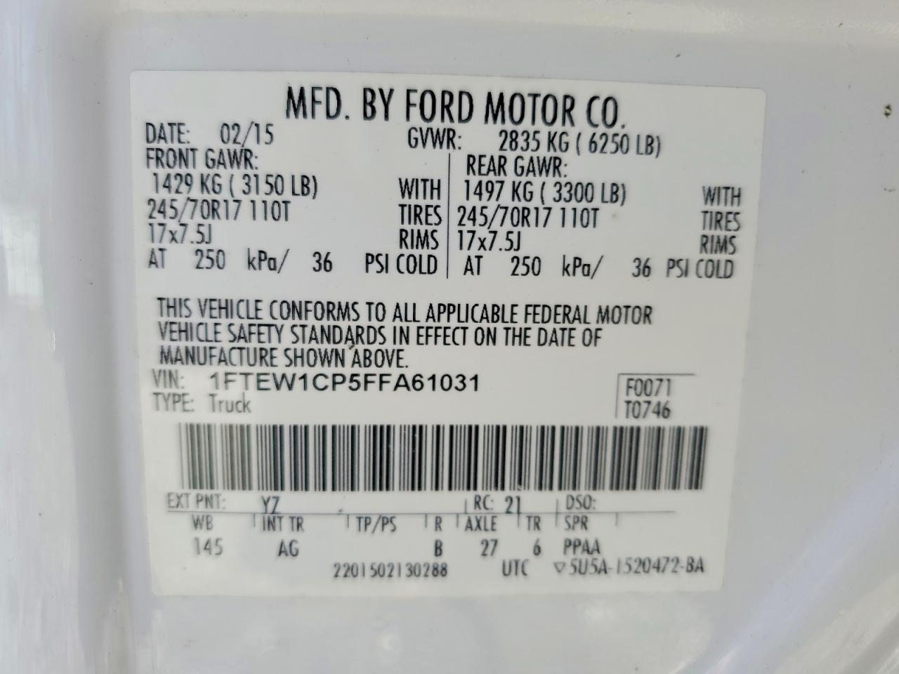 2015 Ford F150 Supercrew