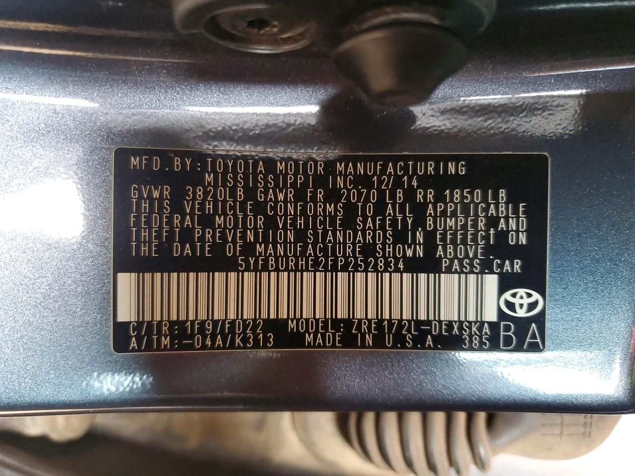 2015 Toyota Corolla l