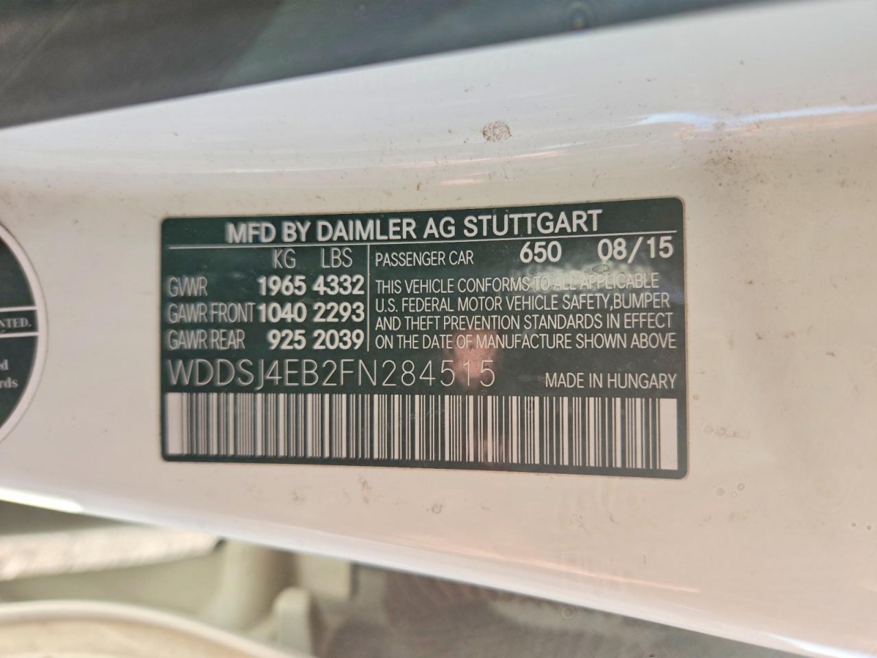 2015 Mercedes-Benz Cla 250