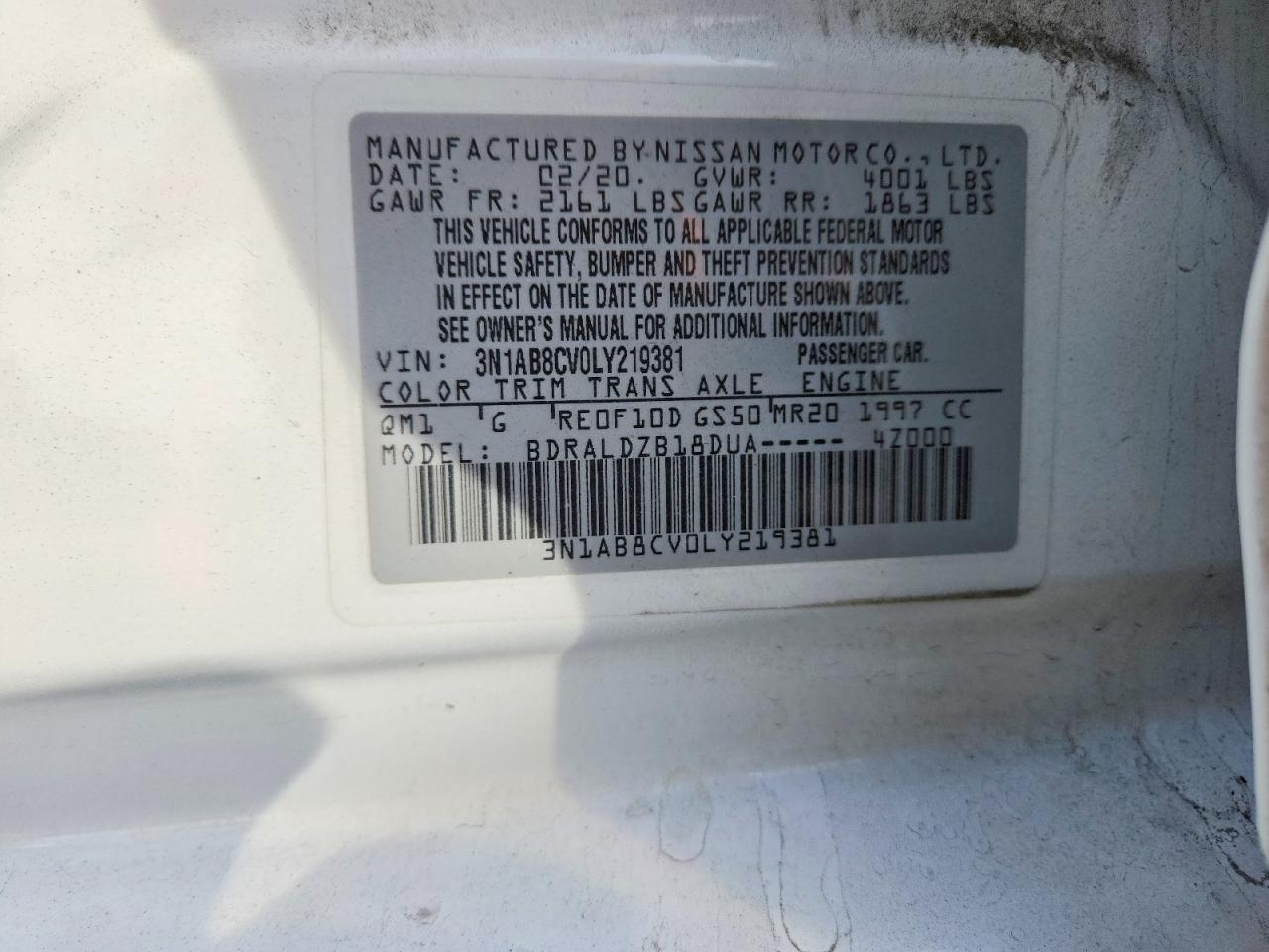 2020 Nissan Sentra sv