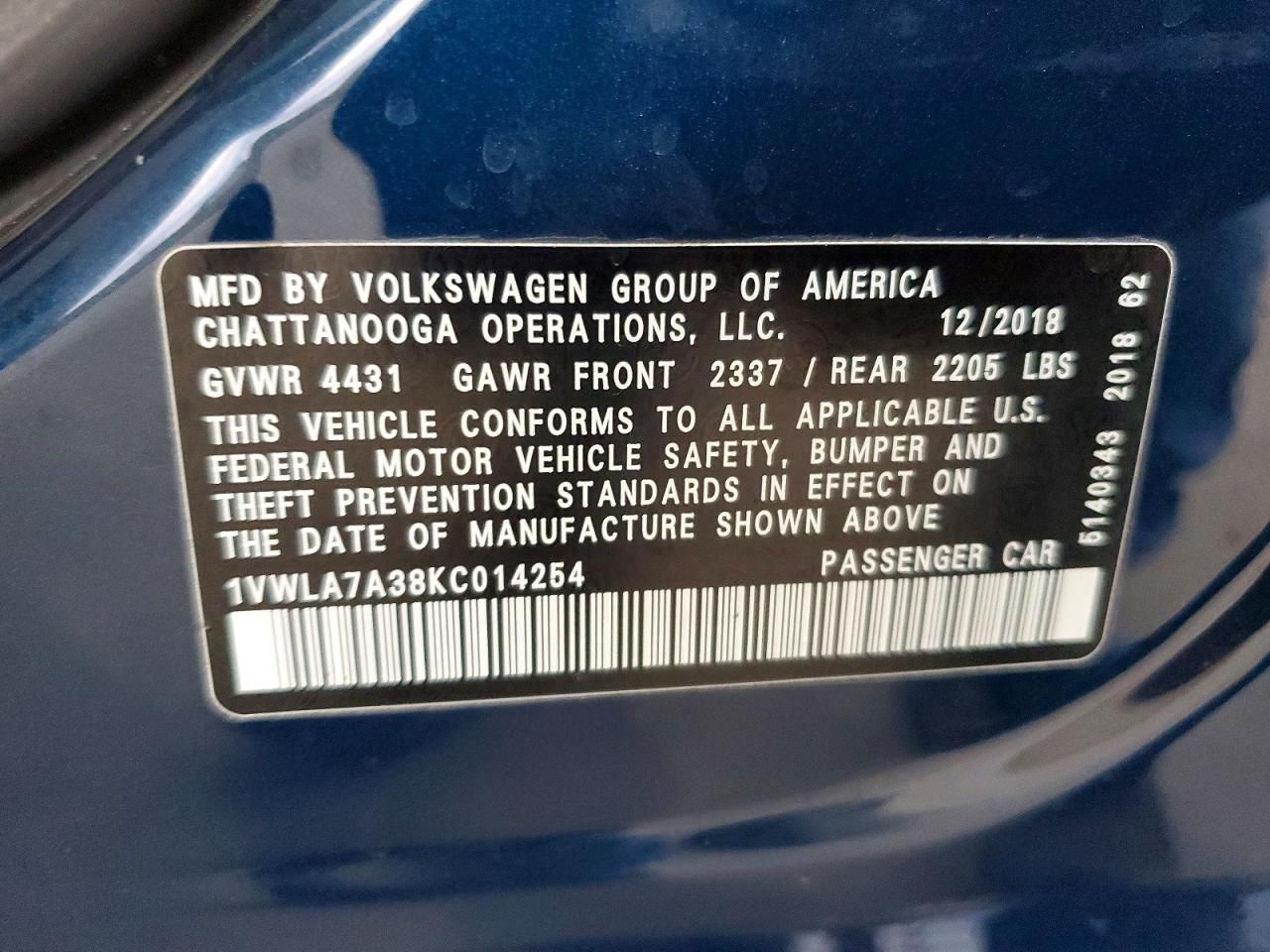 2019 Volkswagen Passat Wolfsburg