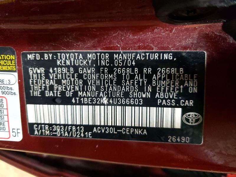 2004 Toyota Camry le