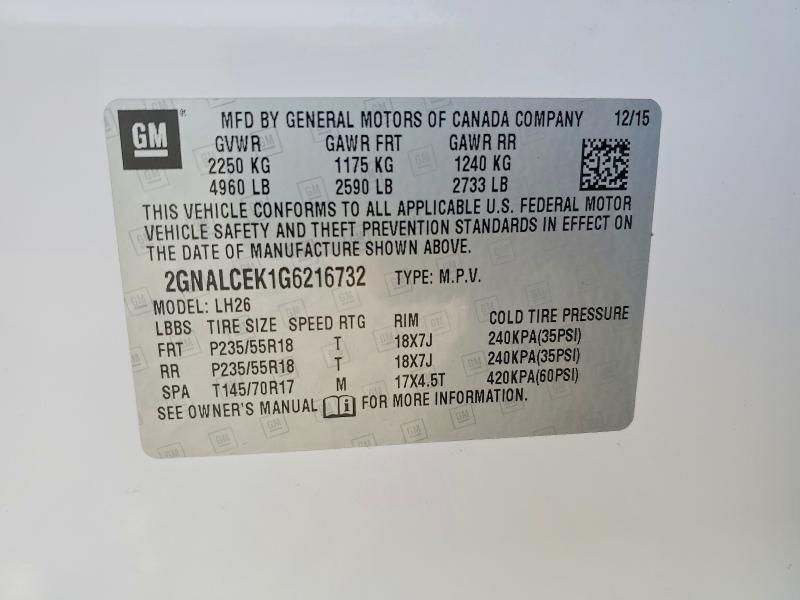 2016 Chevrolet Equinox lt