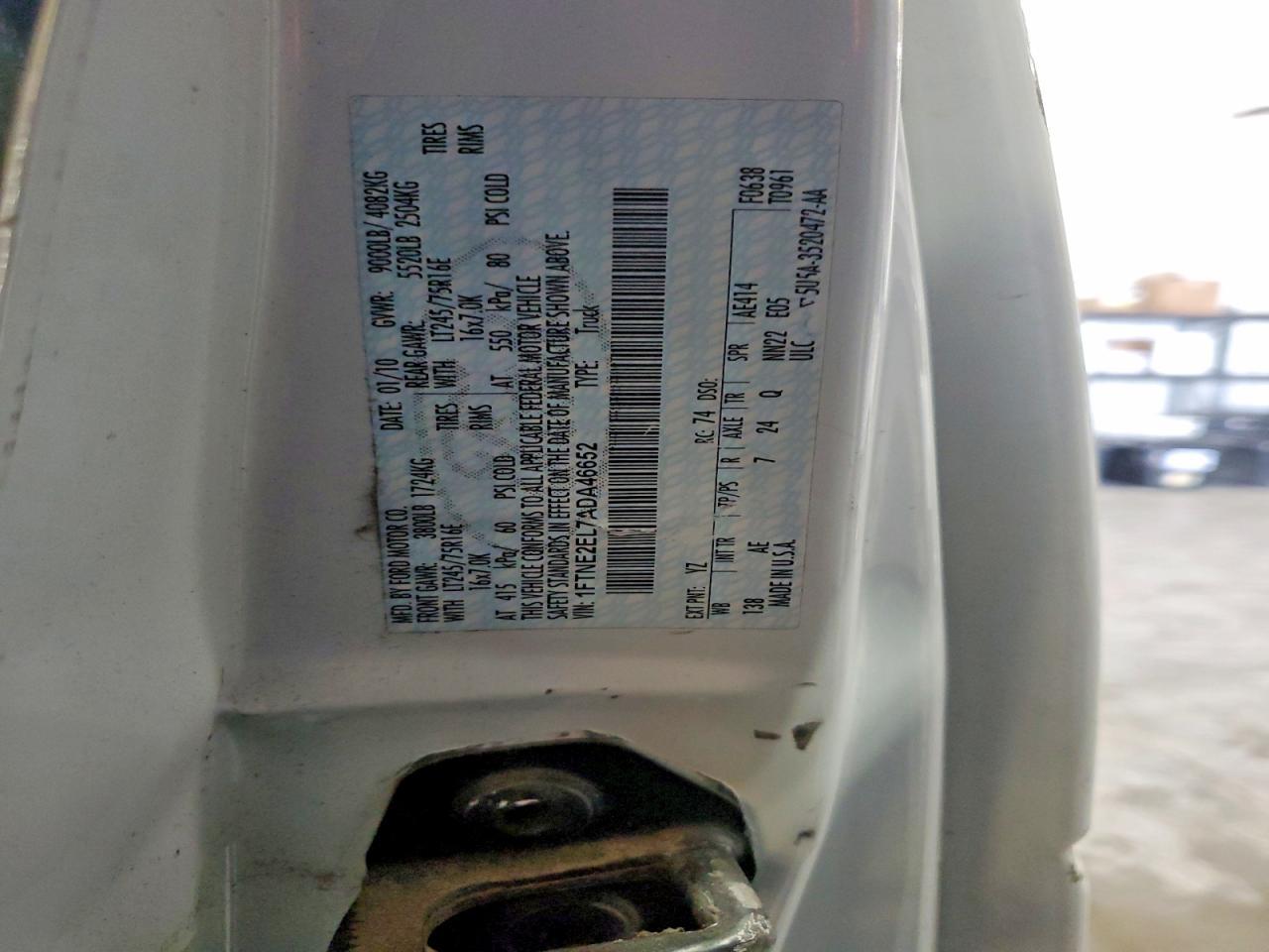 2010 Ford E250 Utility / Service Van