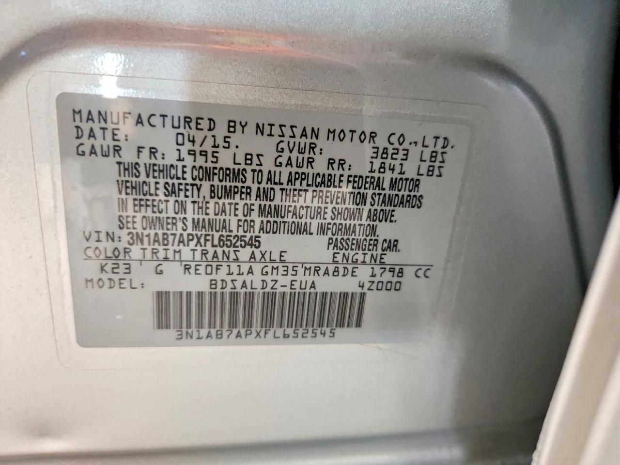 2015 Nissan Sentra s