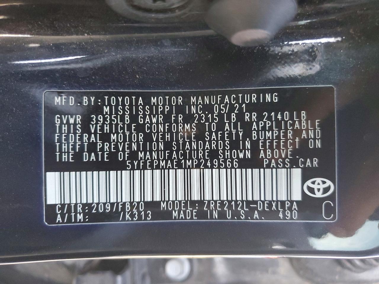 2021 Toyota Corolla le