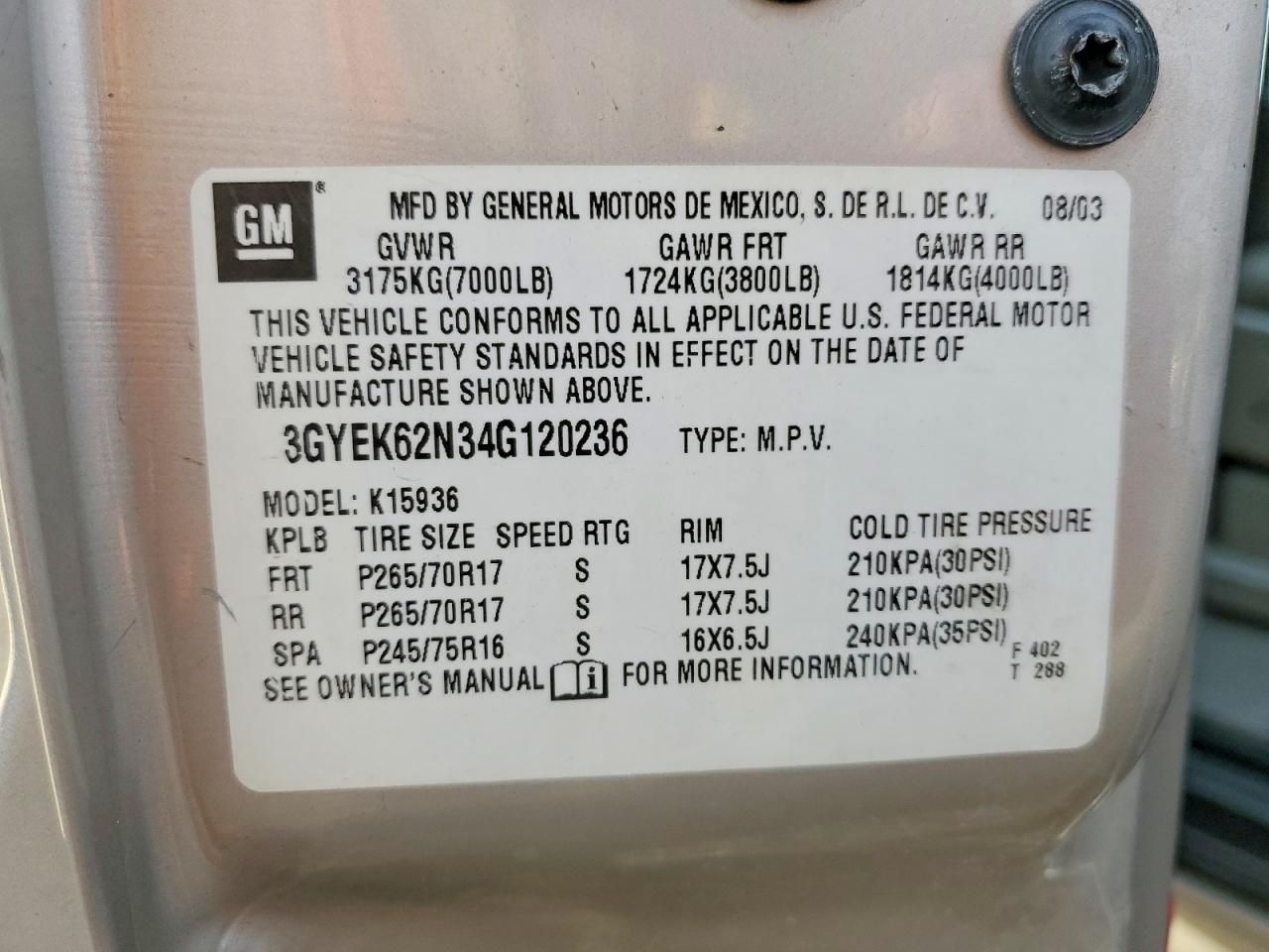 2004 Cadillac Escalade ext