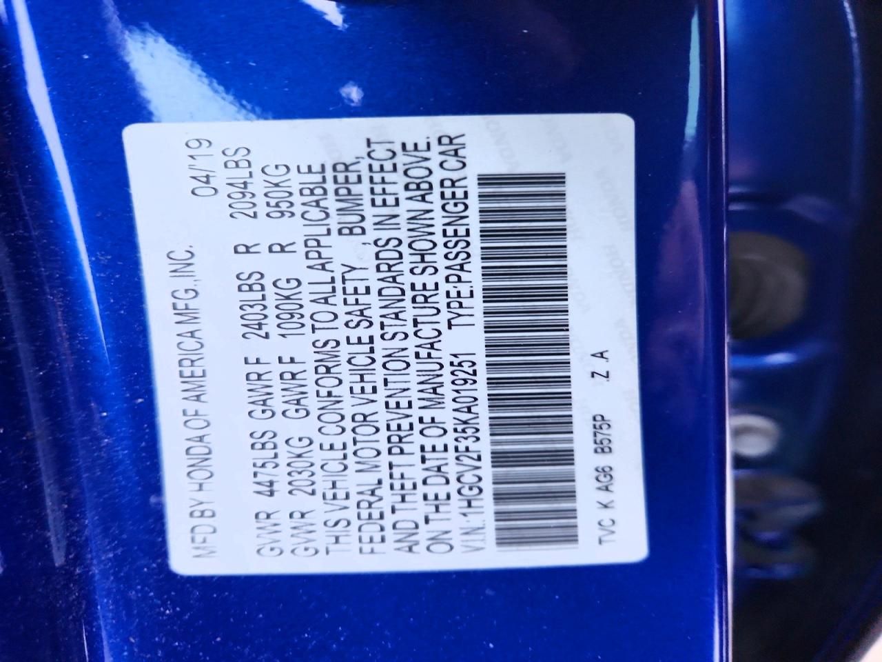 2019 Honda Accord Sport