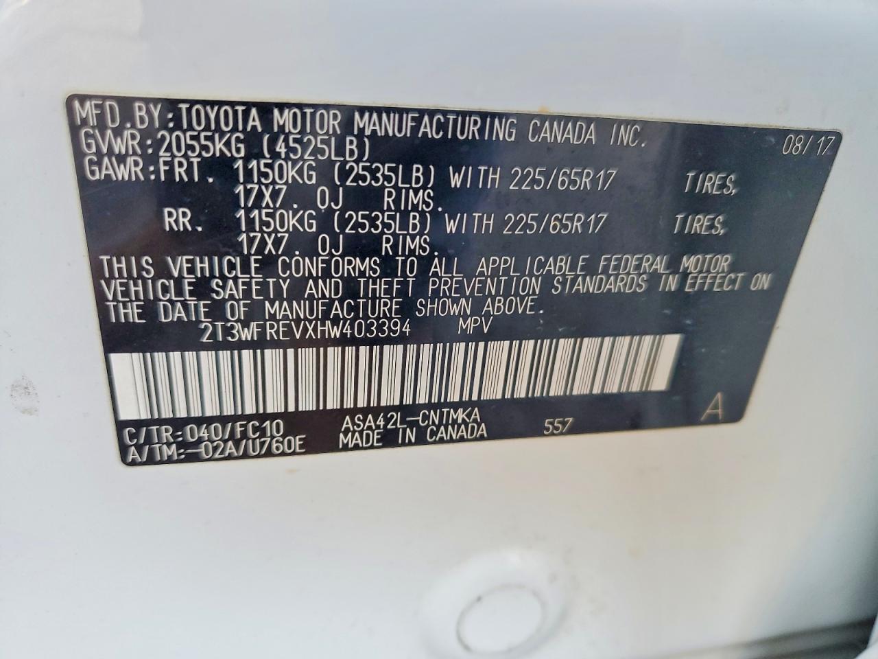 2017 Toyota Rav4 xle