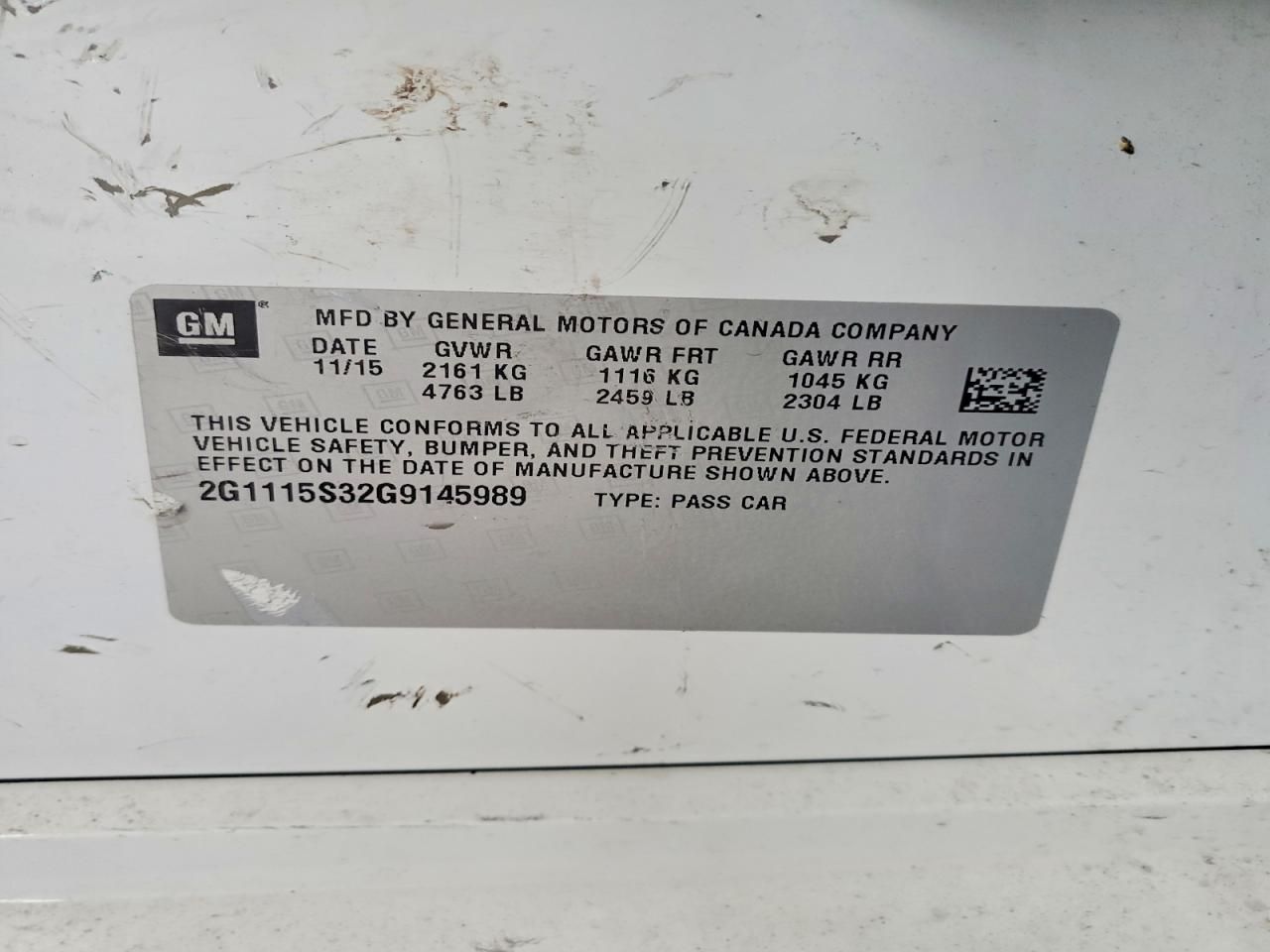 2016 Chevrolet Impala lt