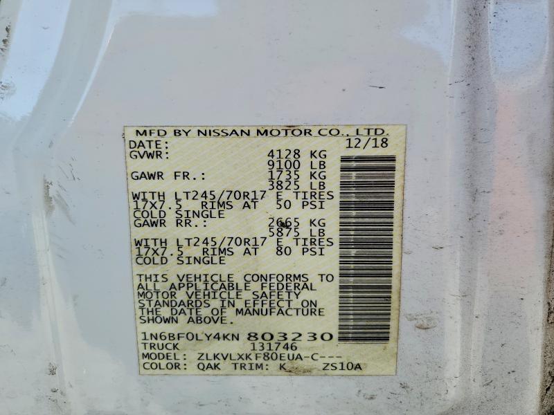 2019 Niss NV Cargo 2500 HD SV