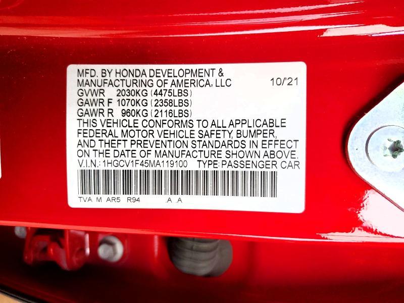 2021 Honda Accord Sport se