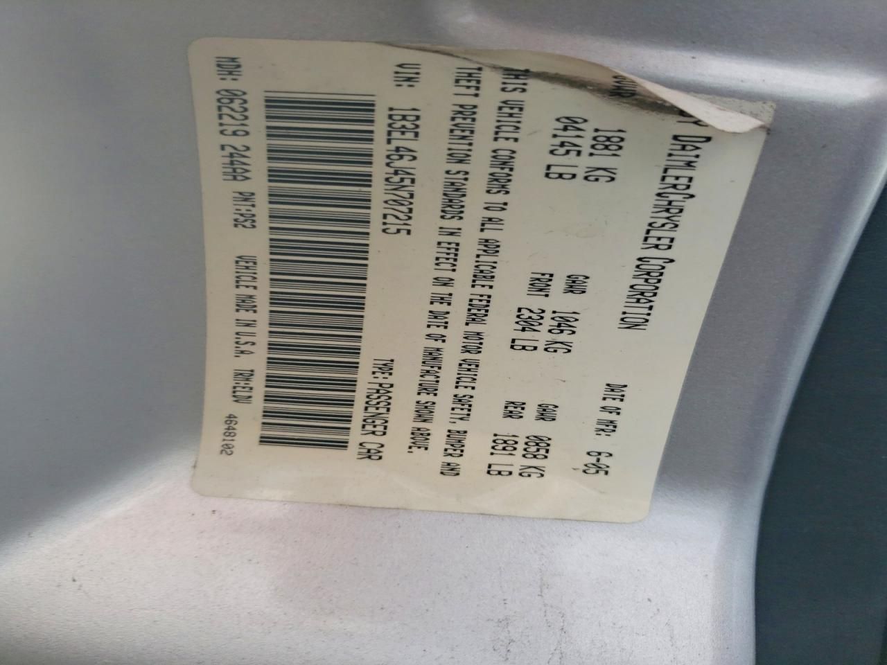 2005 Dodge Stratus sxt