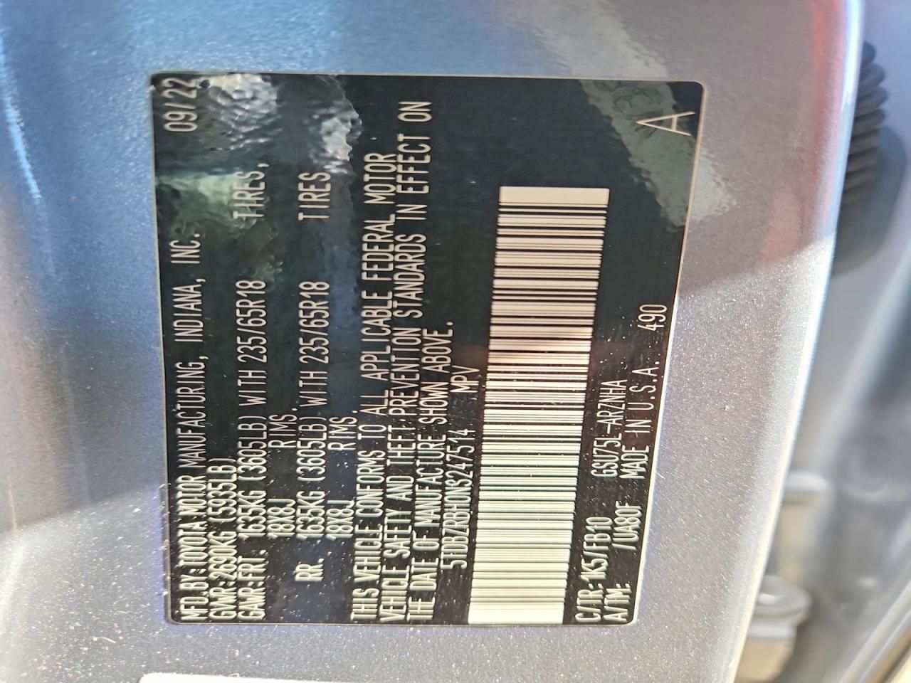 2022 Toyota Highlander l