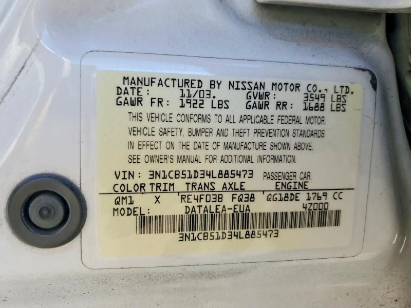 2004 Nissan Sentra 1.8