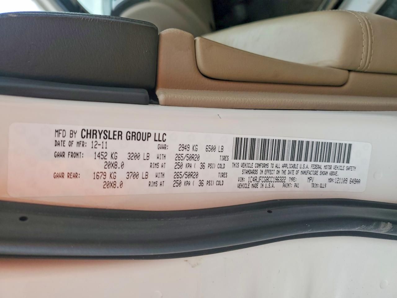 2012 Jeep Grand Cherokee Overland