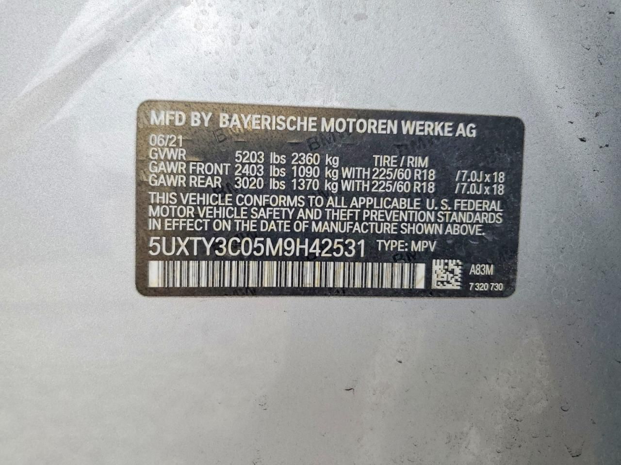 2021 BMW X3 Sdrive30i