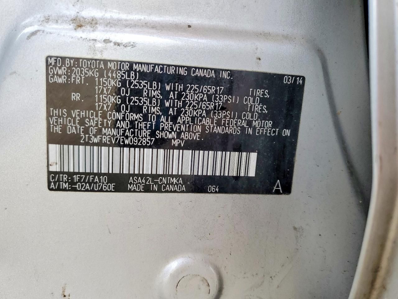 2014 Toyota Rav4 xle