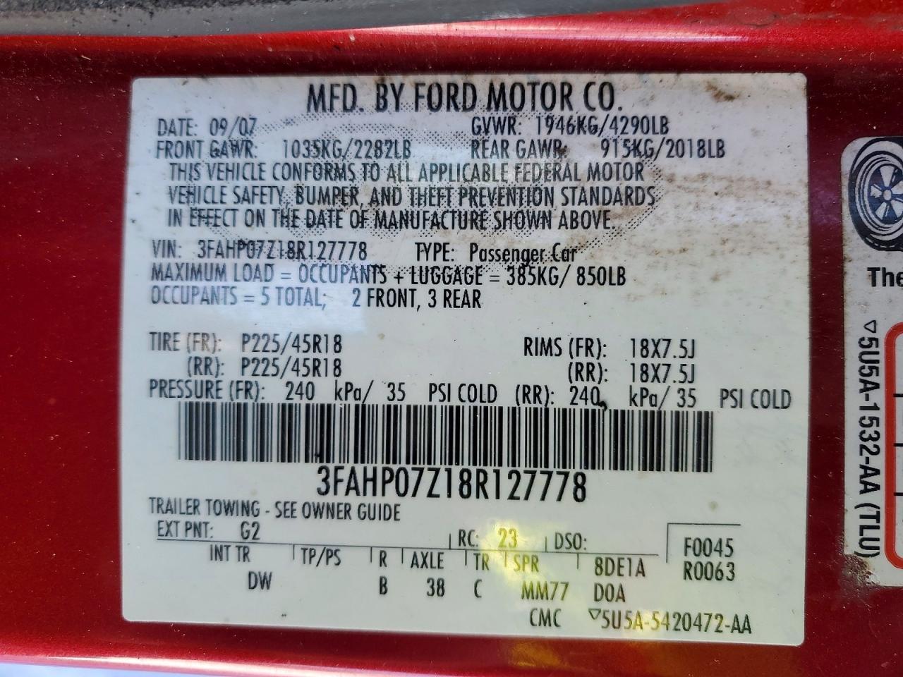 2008 Ford Fusion se
