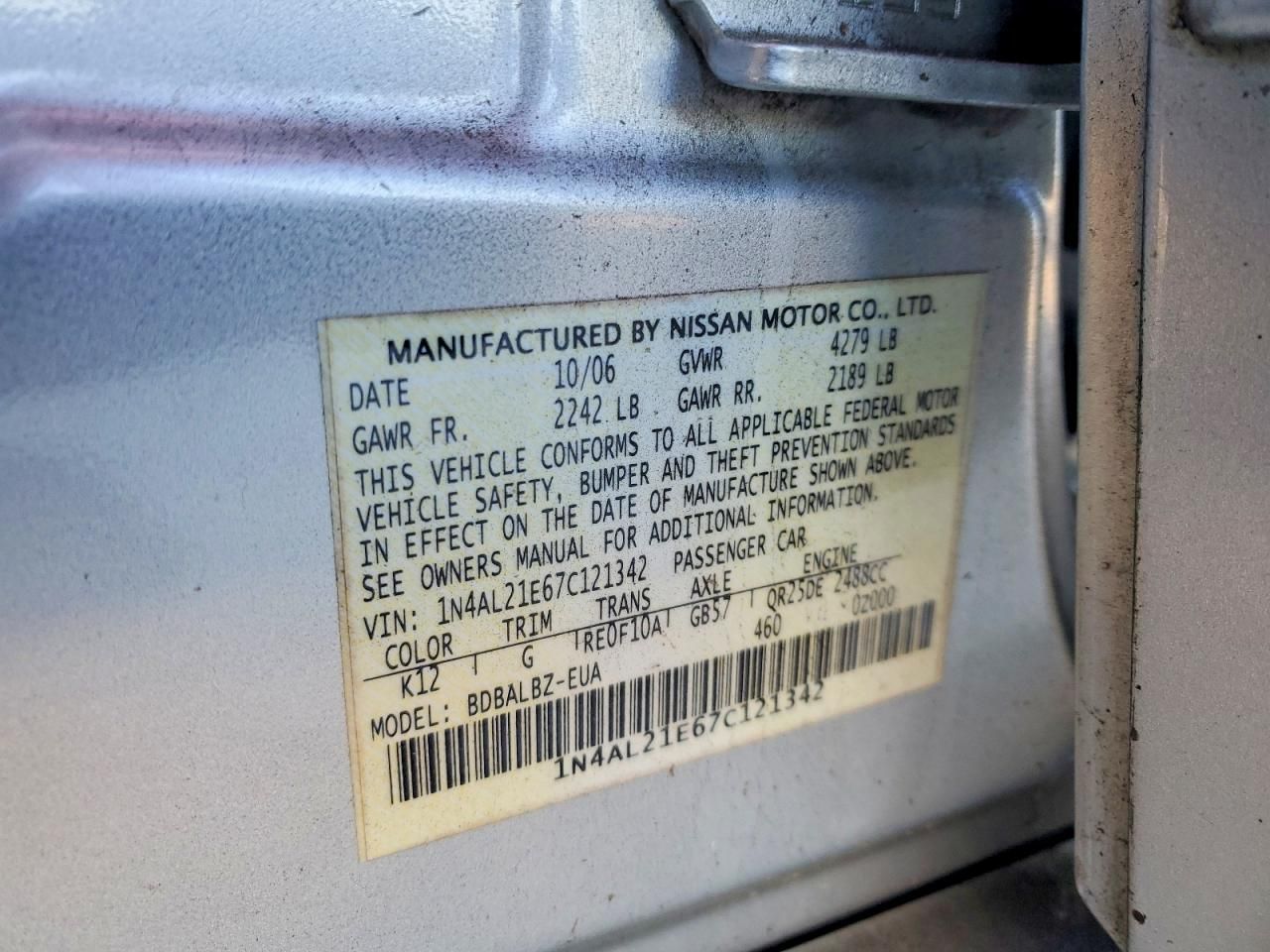 2007 Nissan Altima 2.5