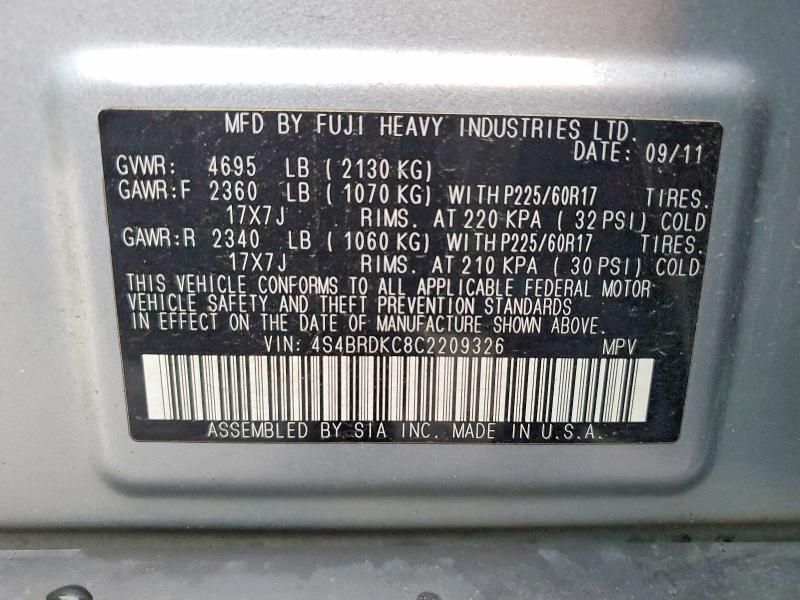 2012 Subaru Outback 3.6r Limited