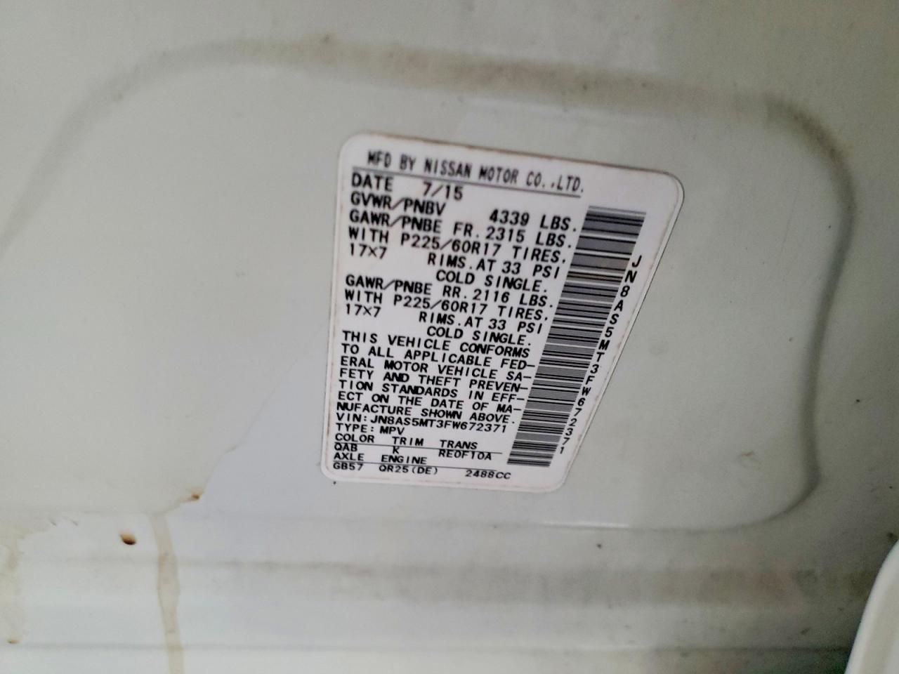 2015 Nissan Rogue Select s